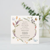 Butterfly Flower Garden Bridal Dusche Einladung (Stehend Vorderseite)