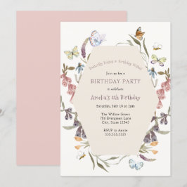 Butterfly Flower Garden Geburtstag Einladung
