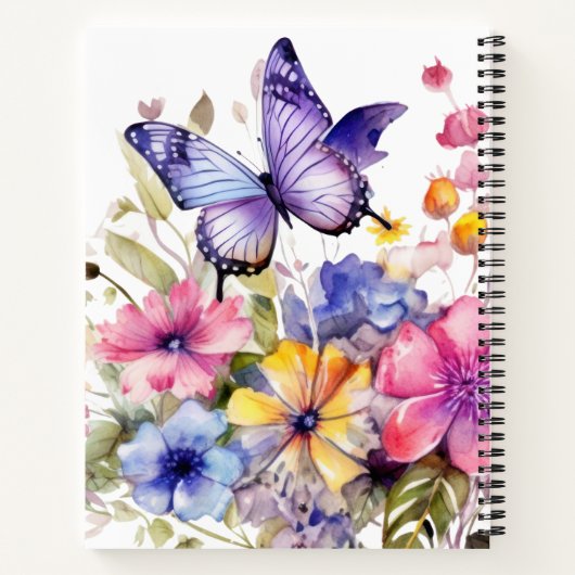 Butterfly flower pattern notizblock (Rückseite)