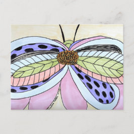 Butterfly Flower Postcard Postkarte