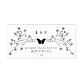 Butterfly Flüge Name und Anschrift Gummistempel (Prägung)
