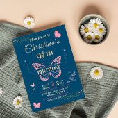 Butterfly Flügel 9. Geburtstag blauen Einladung