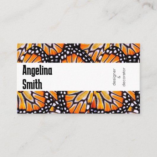 Butterfly Flügel Monarch farbenfroh modern Visitenkarte (Vorderseite)