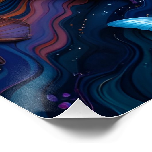 Butterfly Fluid Art Poster (Ecke)