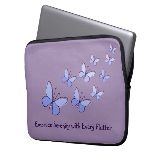 Butterfly Flutter in Blau - Embrace Serenity ... Laptopschutzhülle (Vorderseite Links)