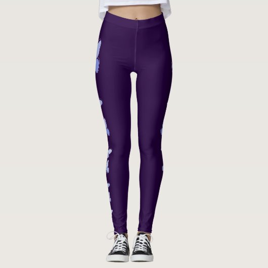 Butterfly Flutter in blau - Solid Deep Violet Leggings (Vorderseite)