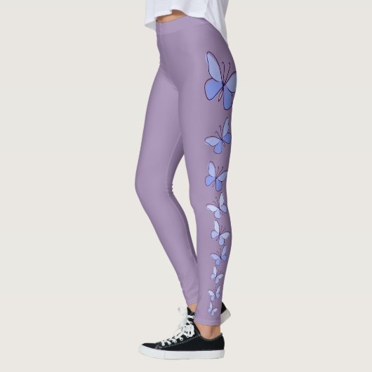 Butterfly Flutter in blau - Solid Violet Leggings (Links)