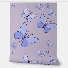 Butterfly Flutter in Blue, Lavendel Tapete