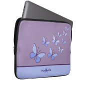Butterfly Flutter in Blue - Name & Initial Laptopschutzhülle (Vorne Rechts)