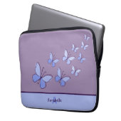 Butterfly Flutter in Blue - Name & Initial Laptopschutzhülle (Vorderseite Links)