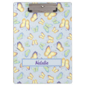 Butterfly Flutters Blue Personalisiert Klemmbrett (Vorderseite)