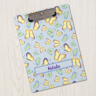 Butterfly Flutters Blue Personalisiert Klemmbrett