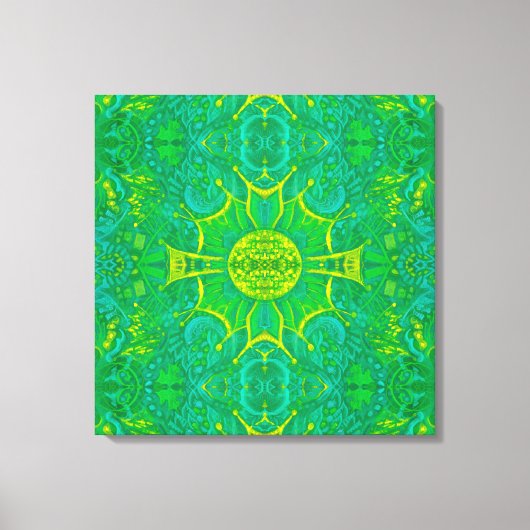 Butterfly Forest Bohemisch Arabesque Mandala Gree Leinwanddruck (Vorderseite)