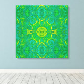 Butterfly Forest Bohemisch Arabesque Mandala Gree Leinwanddruck (Insitu (Holzboden))