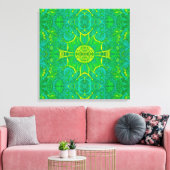 Butterfly Forest Bohemisch Arabesque Mandala Gree Leinwanddruck (Insitu (Wohnzimmer))