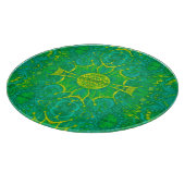 Butterfly Forest Bohemisch Arabesque Muster Green Schneidebrett (Ecke)