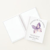 Butterfly Forever in Our Hearts Funeral Guest Book Notizblock (Innenseite)