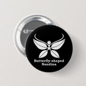 Butterfly-förmige Nandina Button (Vorne & Hinten)
