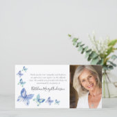 Butterfly Foto Beerdigung Danke Karte (Stehend Vorderseite)