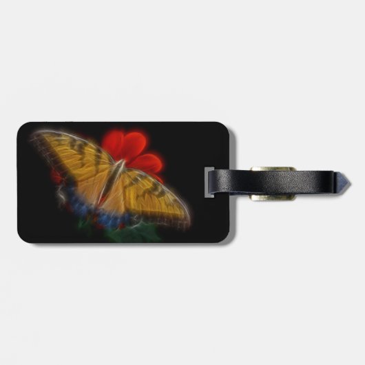 Butterfly Fraktal Tiger Frack Gepäckanhänger (Rückseite horizontal)