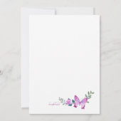 Butterfly Frame Foto Geburtstag Einladung (Rückseite)