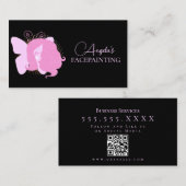 Butterfly-Frau Makeup-Facepainting QR-Code Visitenkarte (Vorne/Hinten)