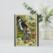 BUTTERFLY FRAU Postcard Postkarte (Stehend Vorderseite)