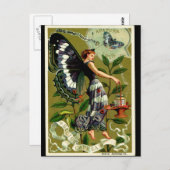 BUTTERFLY FRAU Postcard Postkarte (Vorne/Hinten)