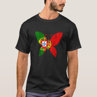 Butterfly Freedom Portugal Pride Portugal Flag P T-Shirt