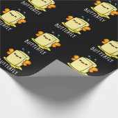 Butterfly Funny Butter with Wings Pun Dark BG Geschenkpapier (Ecke)