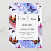 Butterfly-Galaxie 16 . Geburtstag Einladung (Vorne/Hinten)