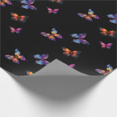 Butterfly-Galaxie schwarz Geschenkpapier (Ecke)