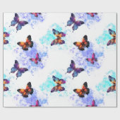 Butterfly-Galaxie weiß Geschenkpapier (Flach)