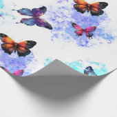 Butterfly-Galaxie weiß Geschenkpapier (Ecke)