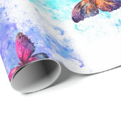 Butterfly-Galaxie weiß Geschenkpapier (Rolleneckpunkt)