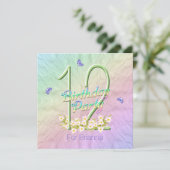 Butterfly Garden 12. Geburtstagsparty Einladung (Stehend Vorderseite)