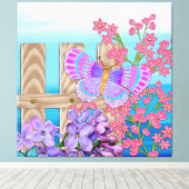 Butterfly Garden 3D Whimsey Leinwanddruck (Insitu (Holzboden))