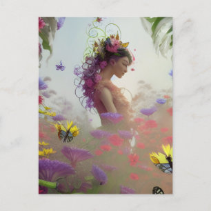 Butterfly Garden AI Generiert Postkarte