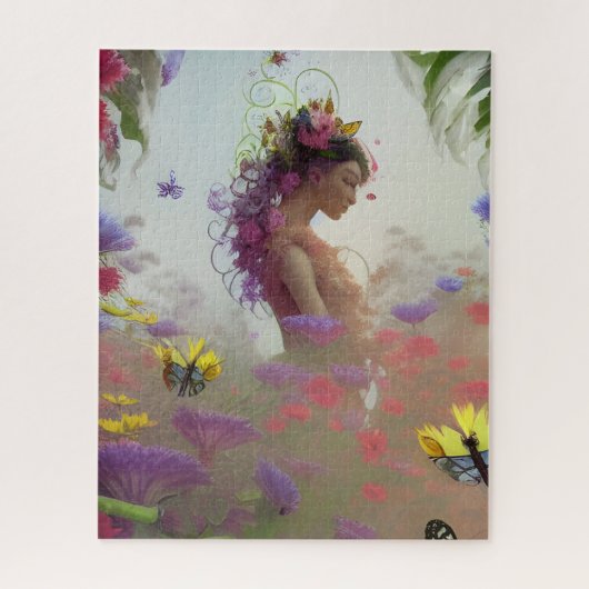 Butterfly Garden AI Generiert Puzzle (Vertikal)