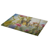 Butterfly Garden Art Glass Cutting Board Schneidebrett (Ecke)