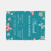 Butterfly Garden Baby Birth Stats Fleece Blanken (Vorderseite (Horizontal))