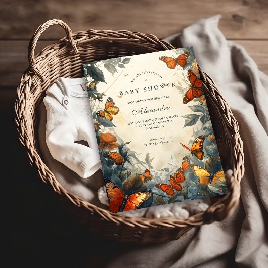 Butterfly Garden Baby Shower Einladung