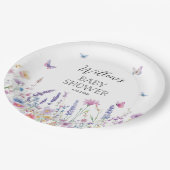 Butterfly Garden Baby Shower Paper Plates Pappteller (Schrägansicht)