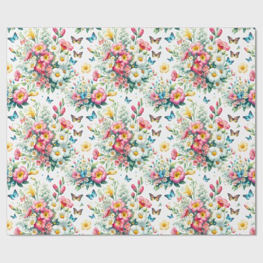 Butterfly Garden Bloom Geschenkpapier (Flach)