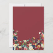 Butterfly Garden Burgund Blume Quinceanera Gown Einladung (Rückseite)