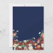 Butterfly Garden Burgundy Blue Floral Quinceanera Einladung (Rückseite)