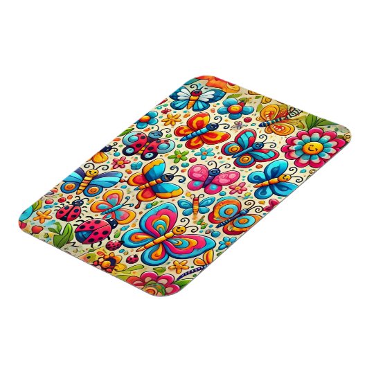 Butterfly Garden Cartoon Magnet (Linke Seite)