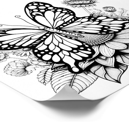 Butterfly Garden Colour Design Poster (Ecke)