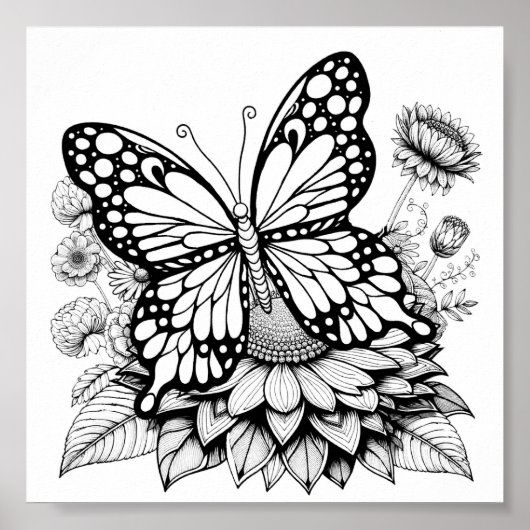 Butterfly Garden Colour Design Poster (Vorne)
