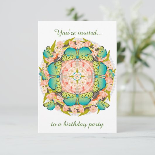 Butterfly Garden Einladung (Stehend Vorderseite)